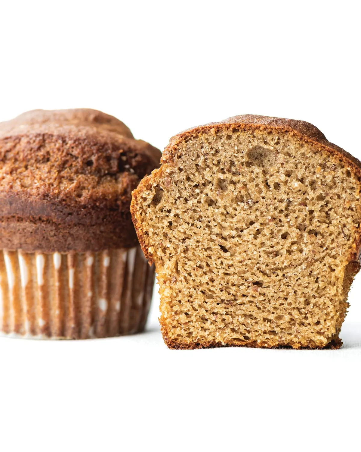 Keto chia muffin beside a slice of chia loaf