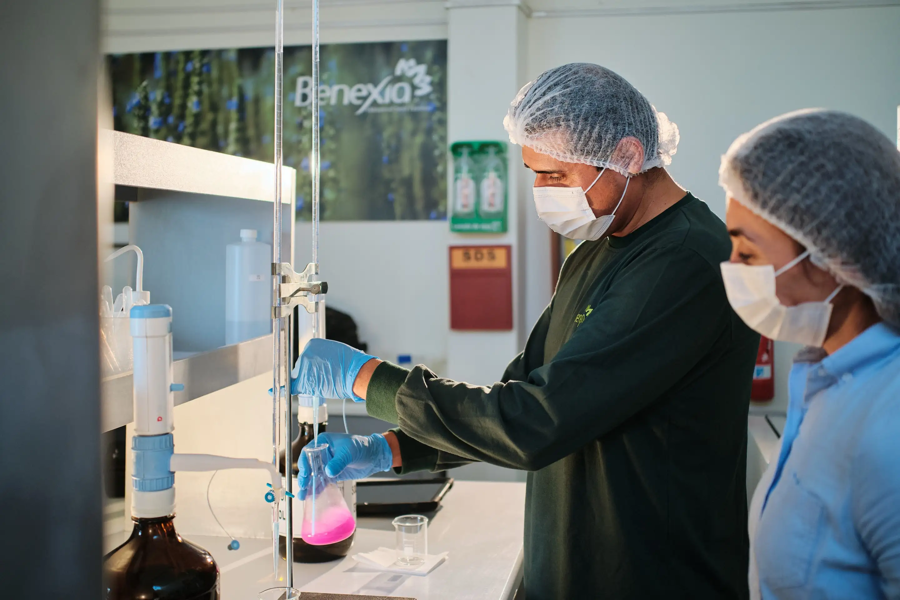Scientists at work in a modern laboratory